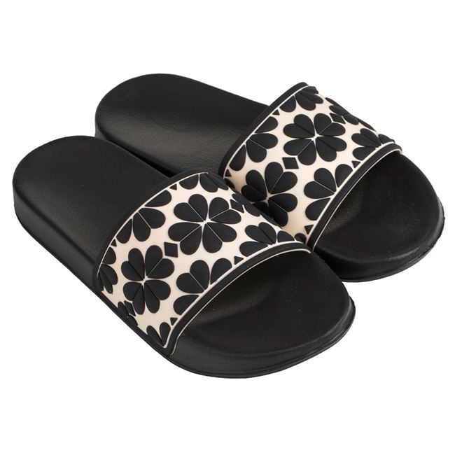 Papuci Dama Cu Imprimeu Floral Negru