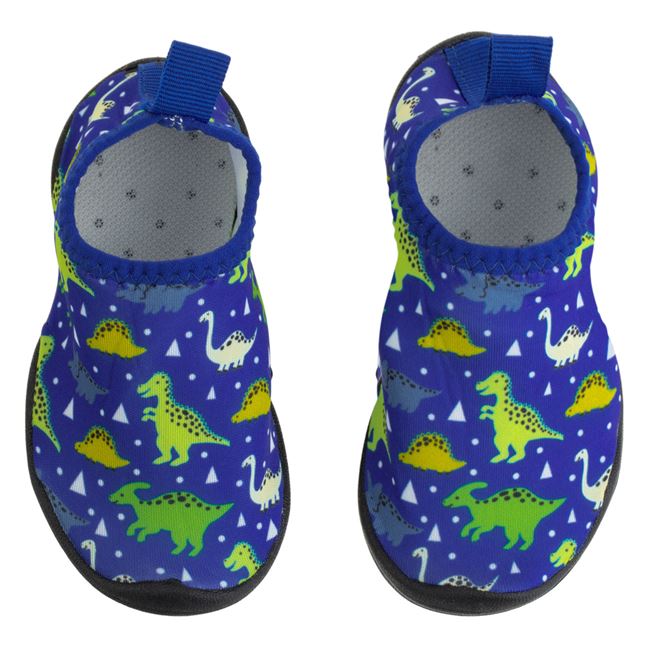 Papuci Baieti De Apa Bleu Cu Dinozauri Verzi