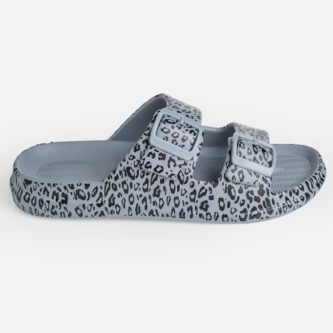 Papuci Dama Animal Print Cu Catarame Duble