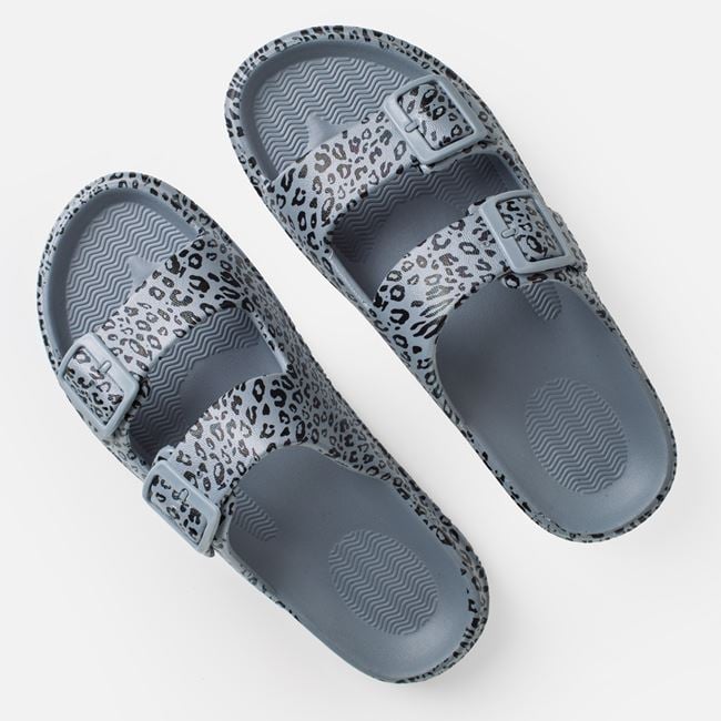 Papuci Dama Animal Print Cu Catarame Duble