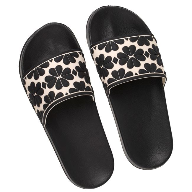 Papuci Dama Cu Imprimeu Floral Negru