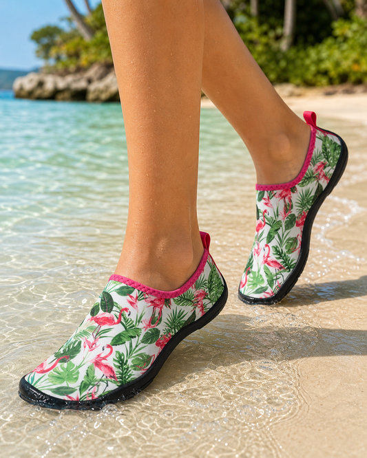 Papuci Dama De Apa Cu Model Flamingo Tropical