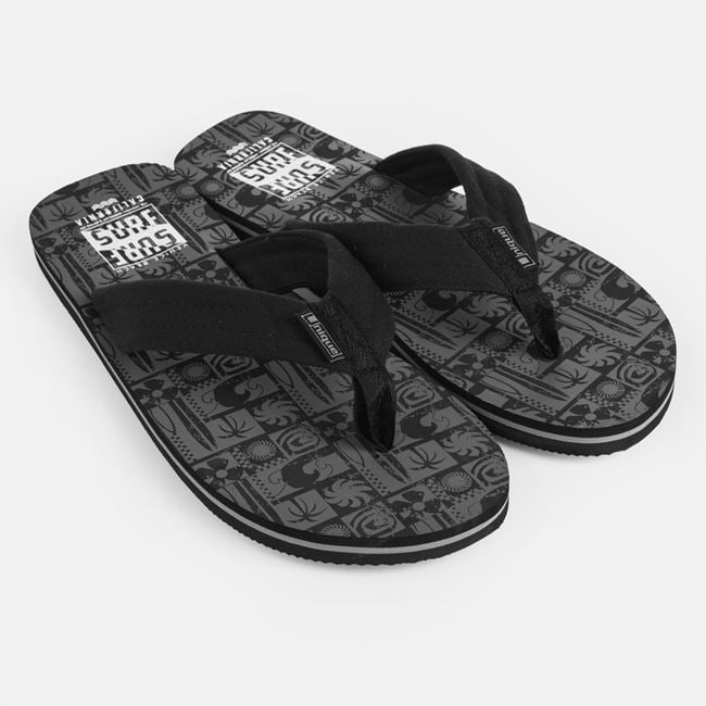 Slapi Barbati Gri Cu Model Surf Si Barete Textil