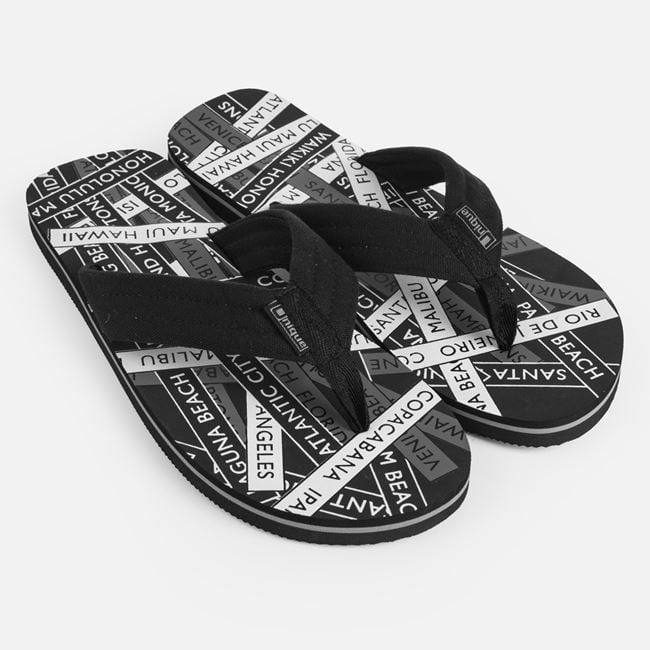 Slapi Barbati Negri Cu Print City Beach