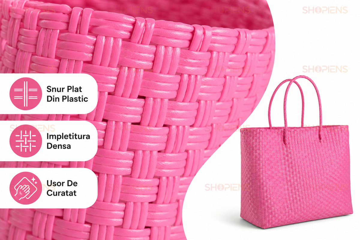 Geanta Tote Fucsia Impletita