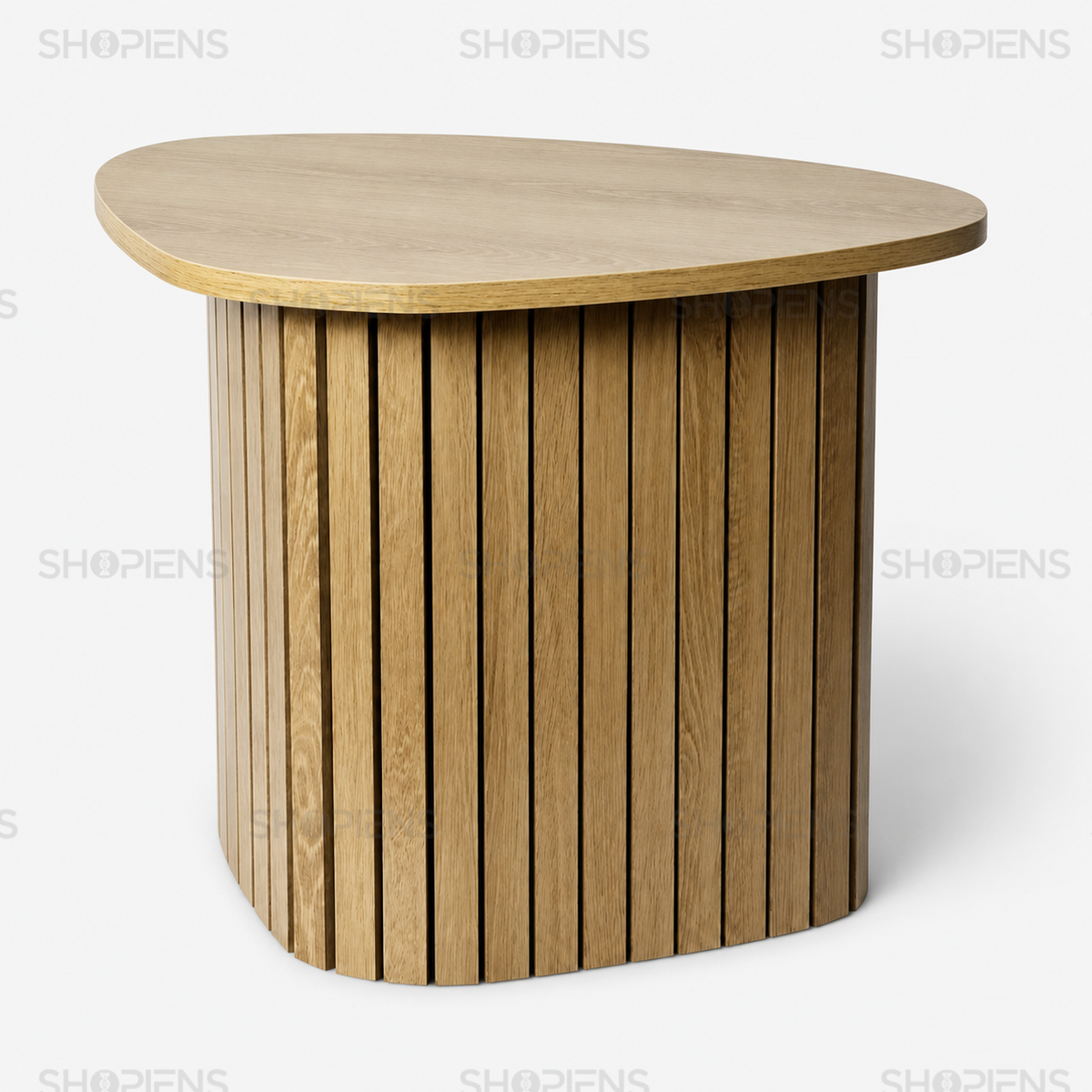Masuta auxiliara cu blat triunghiular, stejar, 55cm x 38.5cm x 41cm