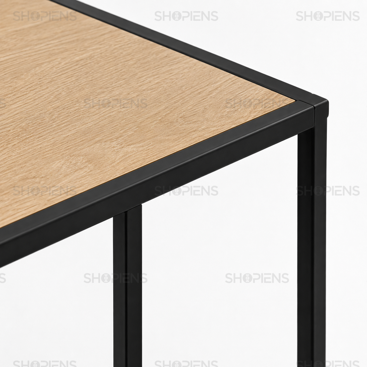 Masuta ingusta pentru canapea, lemn maro si negru, 56cm x 26cm x 66cm