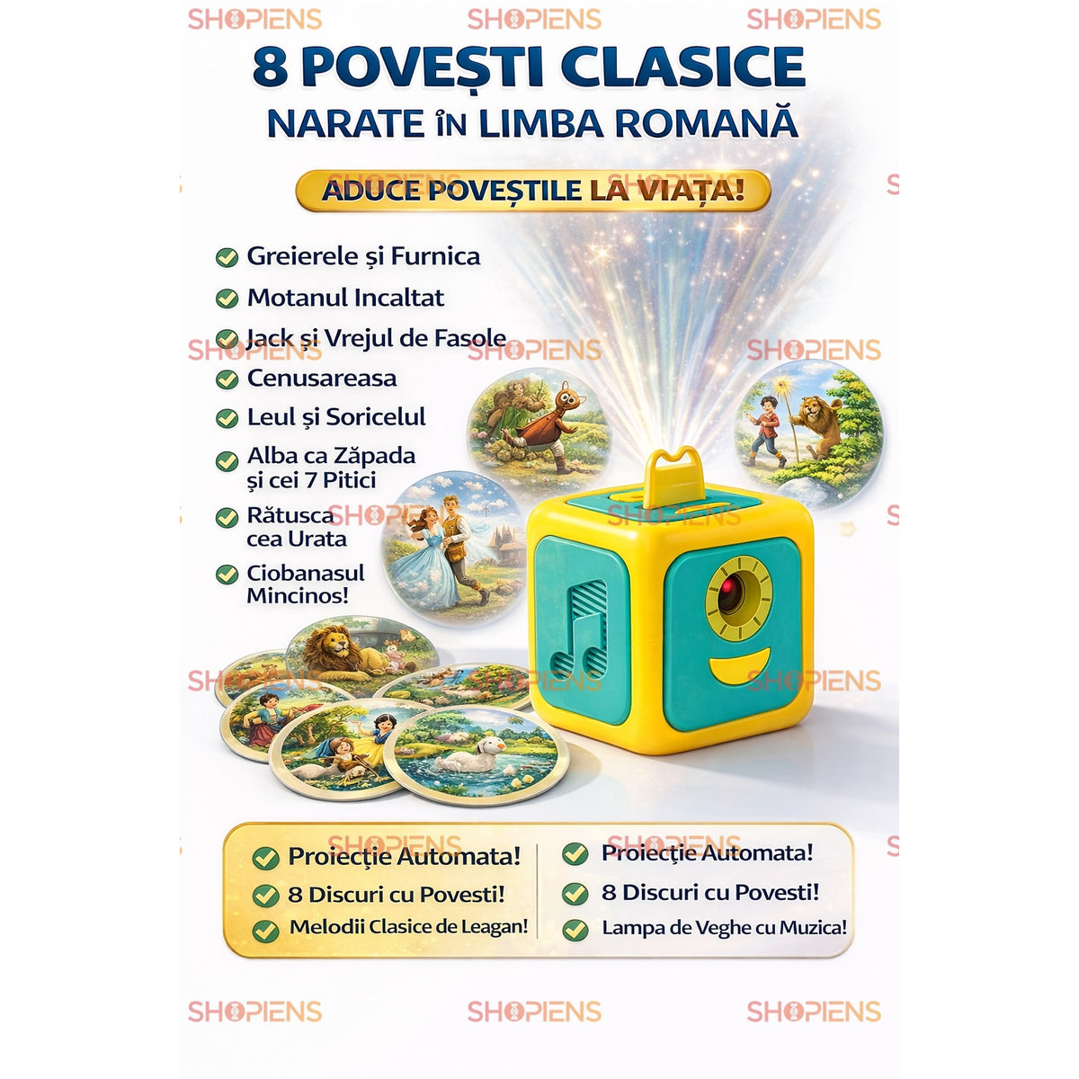 Proiector educativ pentru copii cu povești ilustrate