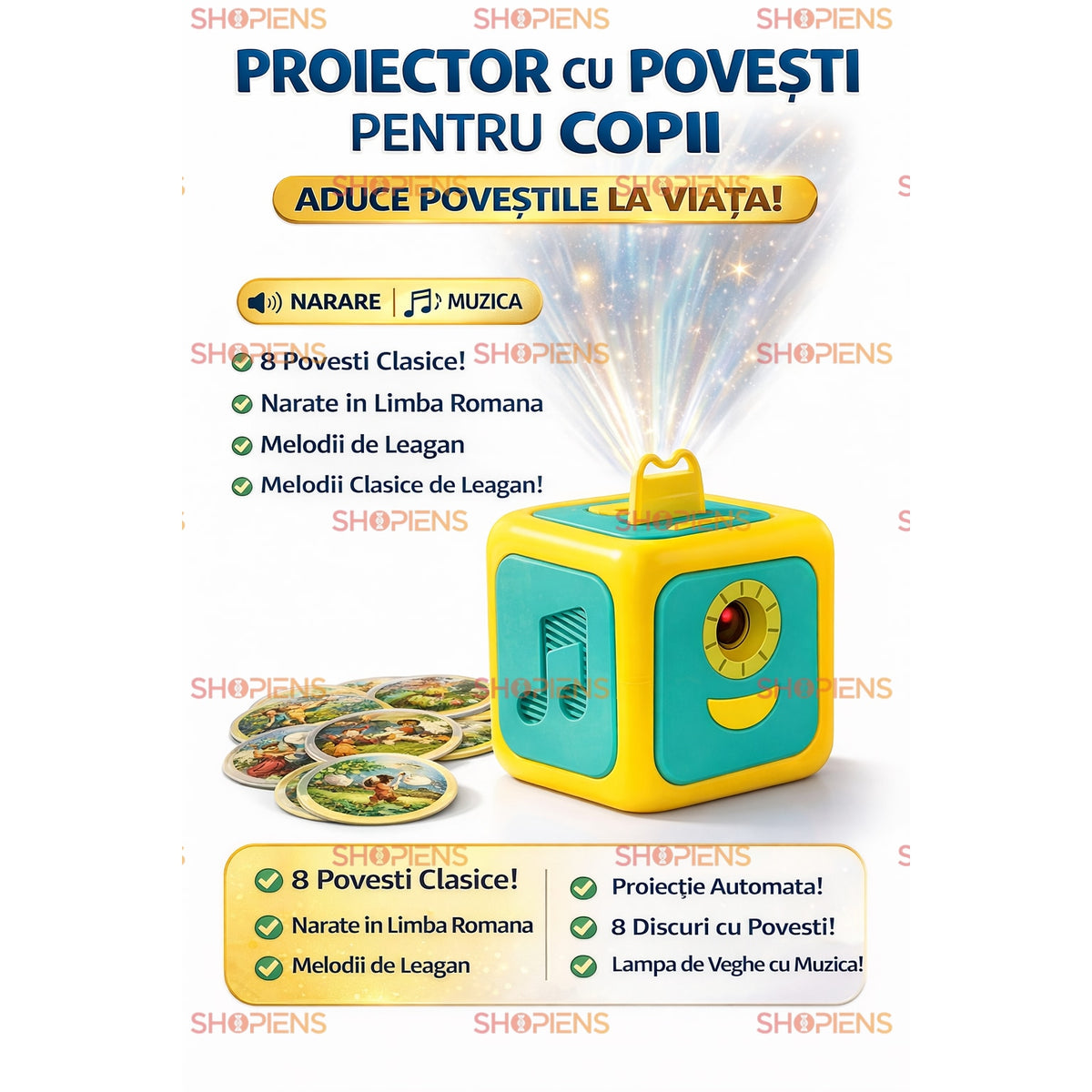 Discuri cu povești pentru proiectorul de copii