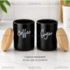 Set 2 borcane cafea si zahar din ceramica neagra, 800 ml, Shopiens