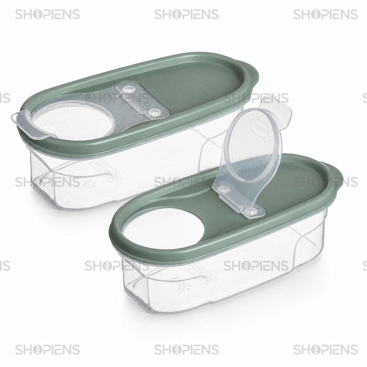 Set 2 recipiente depozitare alimente, pentru camara, 0.6l, plastic