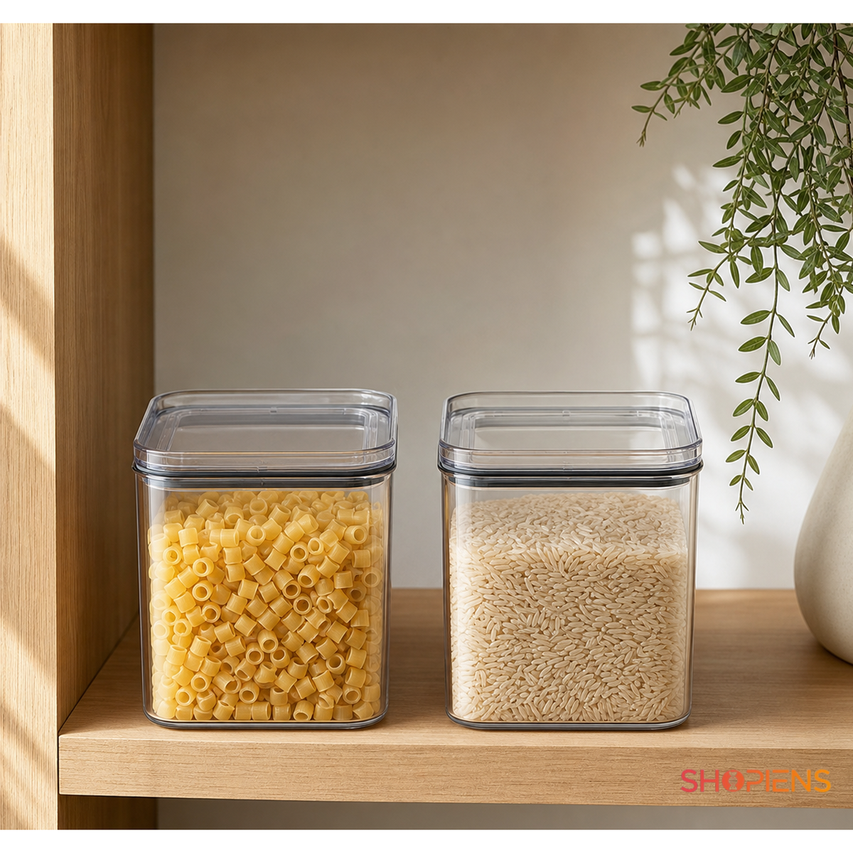 Set 2 recipiente depozitare alimente, pentru camara, 1l, plastic