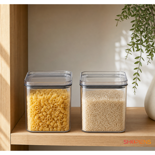 Set 2 recipiente depozitare alimente, pentru camara, 1l, plastic