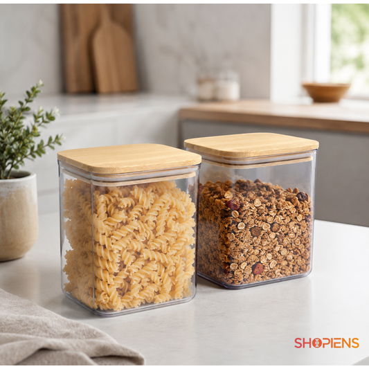 Set 2 recipiente depozitare alimente, pentru camara, 1l, plastic
