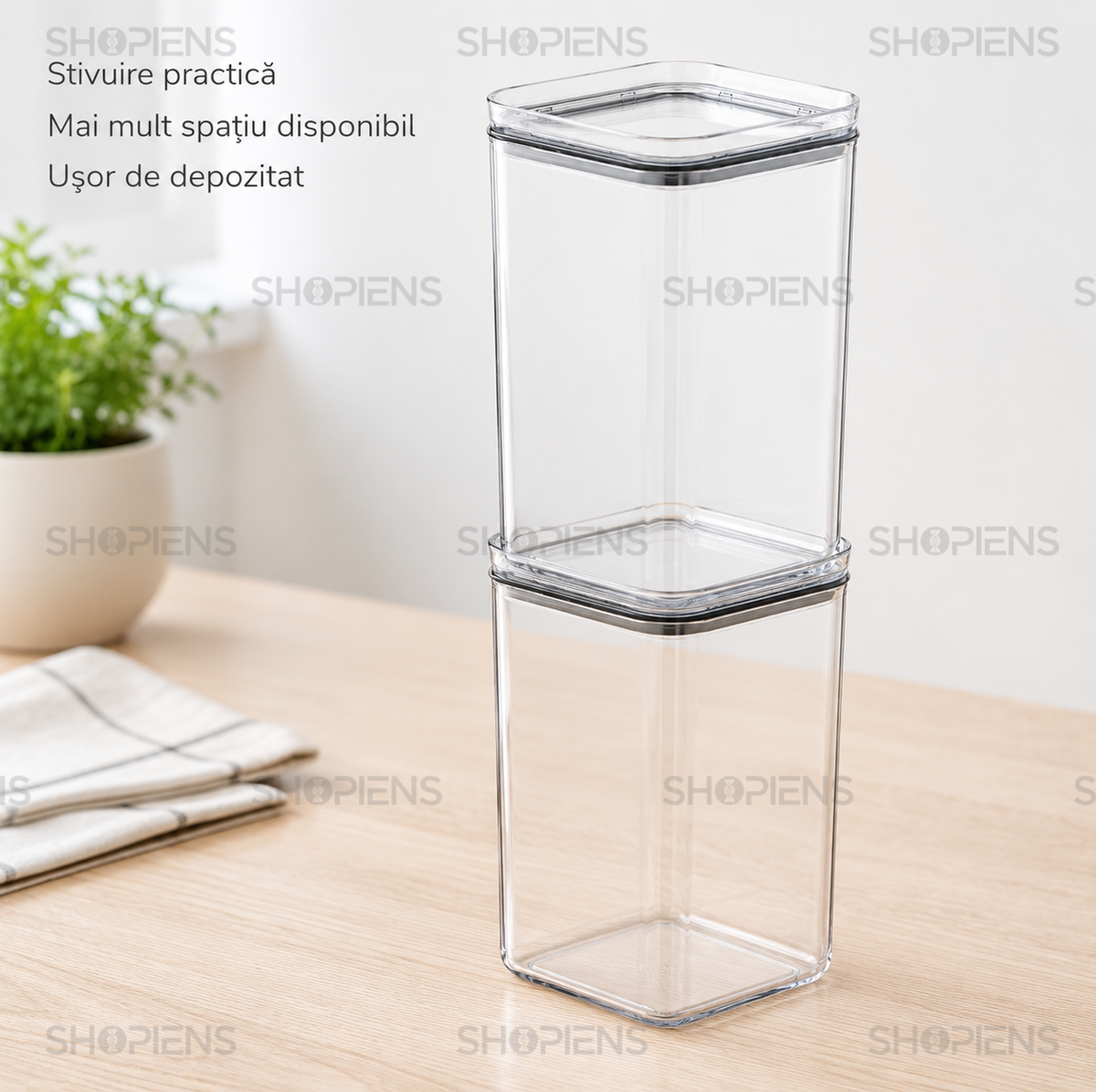 Set 2 recipiente depozitare alimente, pentru camara, 250ml, plastic