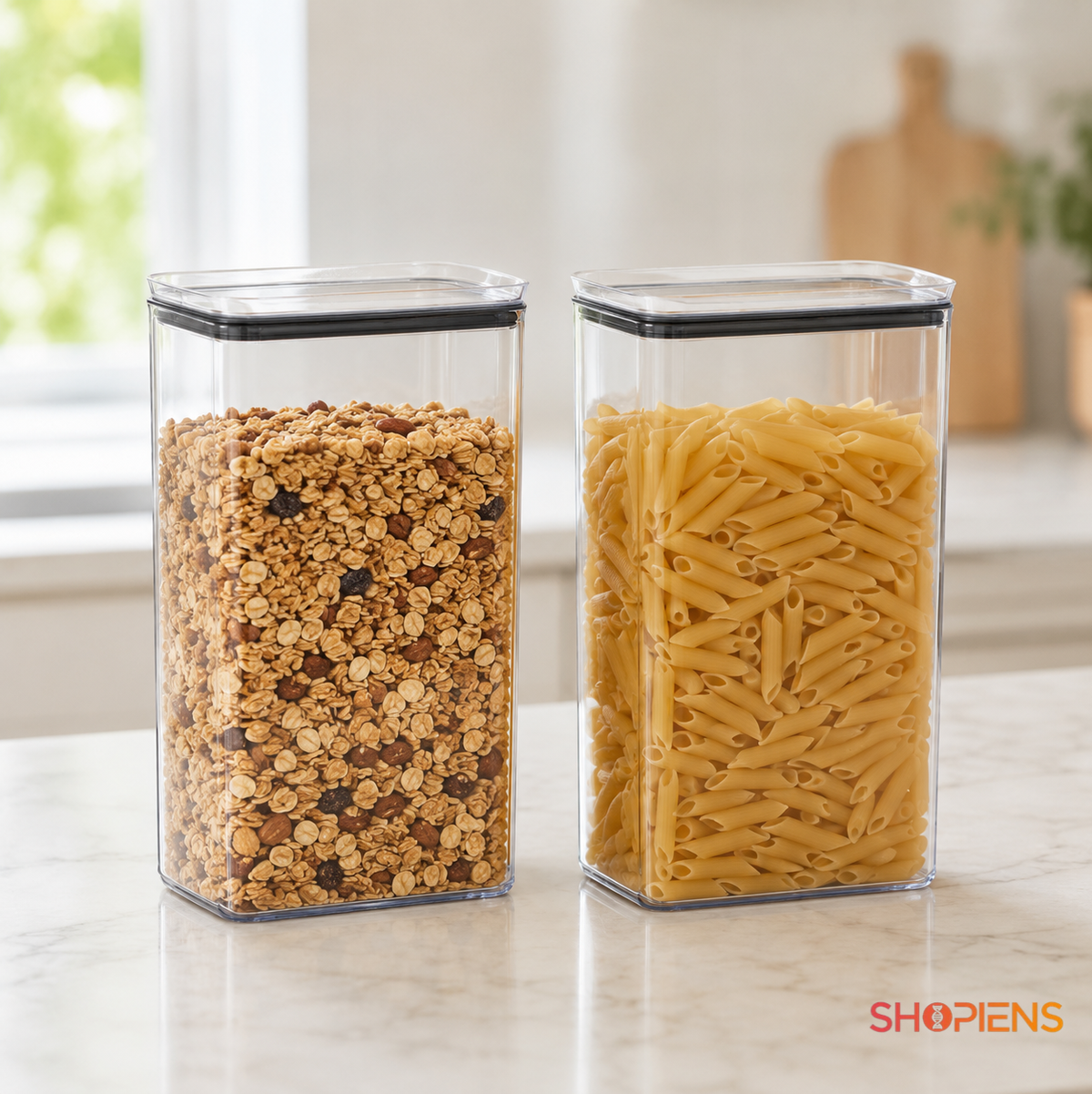 Set 2 recipiente depozitare alimente, pentru camara, 4l, plastic