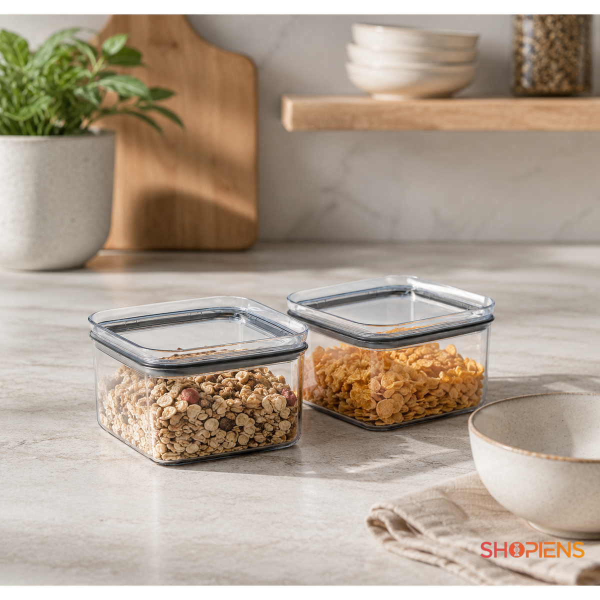 Set 2 recipiente depozitare alimente, pentru camara, 500ml, plastic