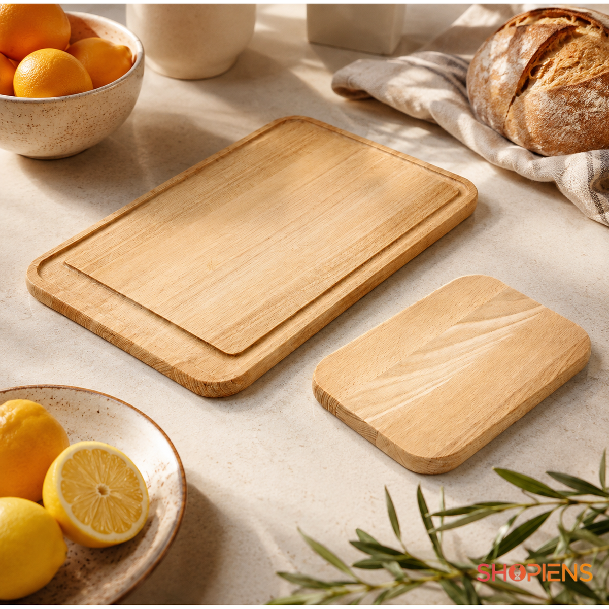 Set 2 tocatoare din lemn de fag, 33cm x 24cm + 19.5cm x 15cm
