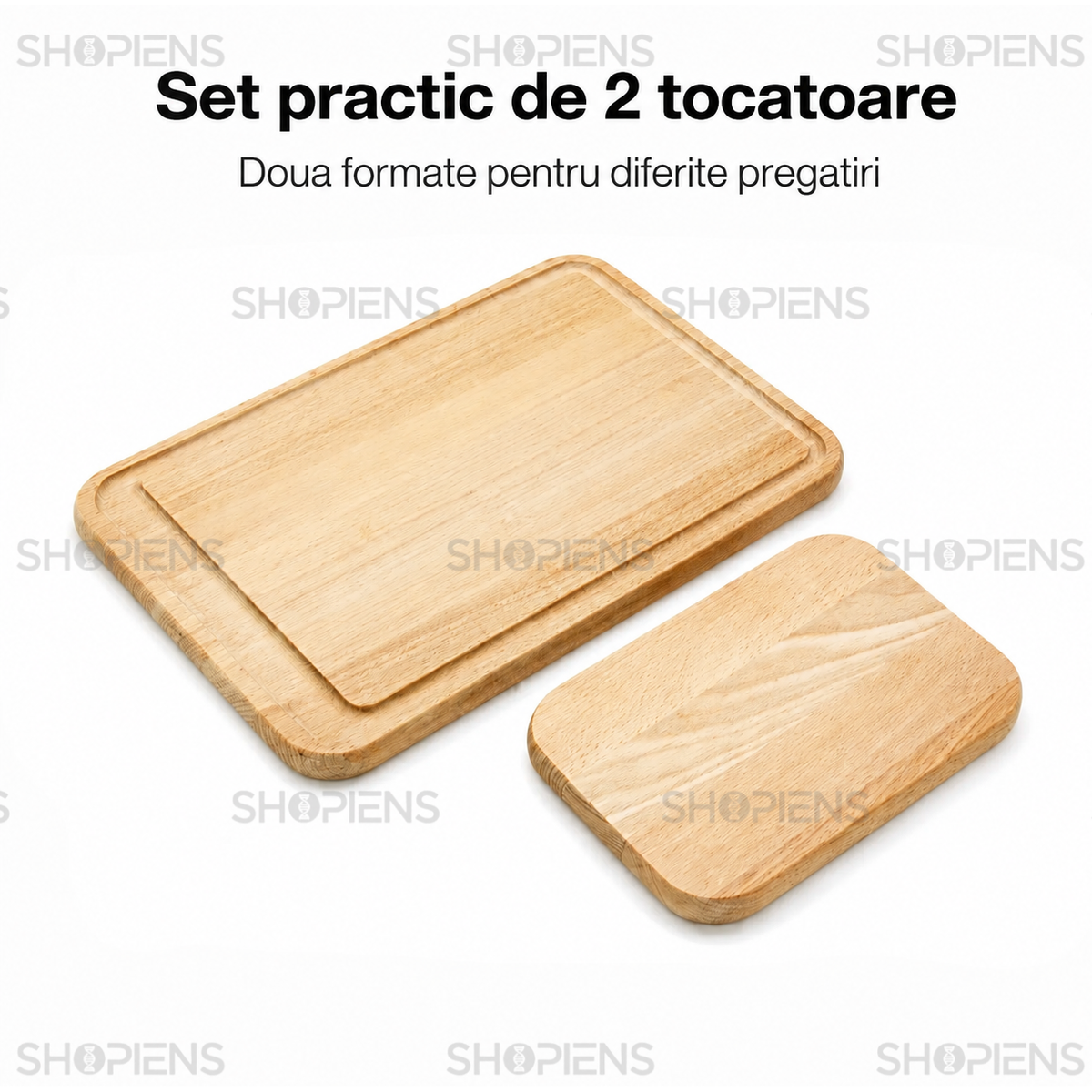 Set 2 tocatoare din lemn de fag, 33cm x 24cm + 19.5cm x 15cm
