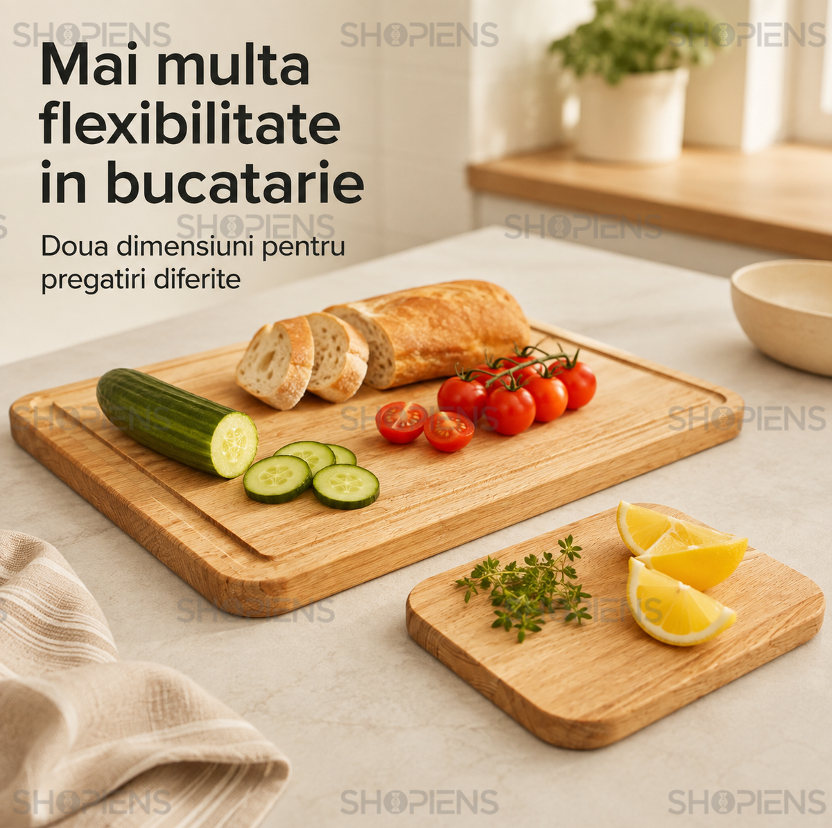 Set 2 tocatoare din lemn de fag, 33cm x 24cm + 19.5cm x 15cm