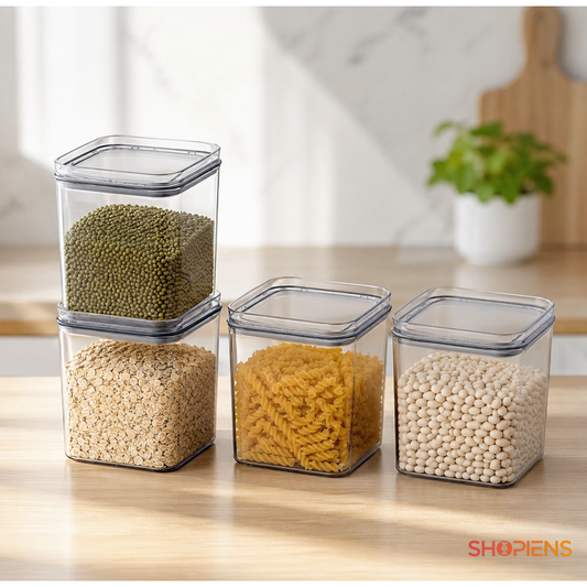 Set 4 recipiente depozitare alimente, pentru camara, 1l, plastic