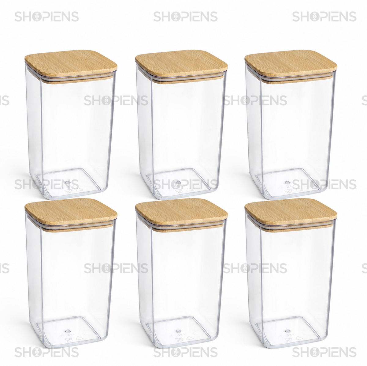 Set 6 recipiente depozitare alimente, pentru camara, 1.5l, plastic