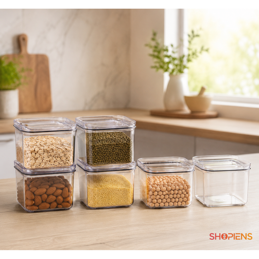 Set 6 recipiente depozitare alimente, pentru camara, 500ml, plastic