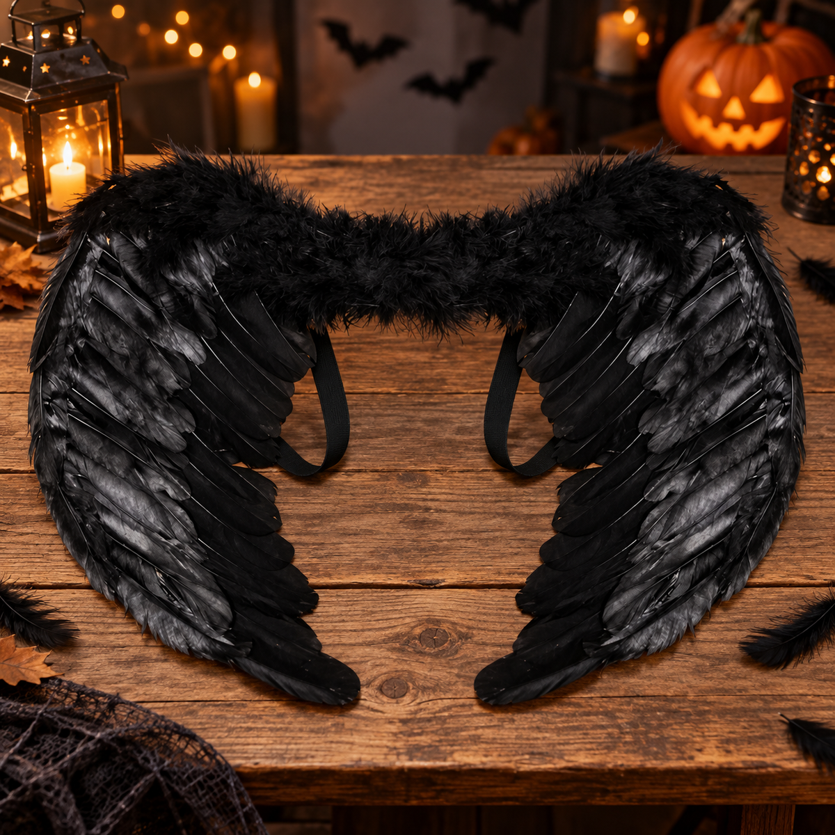 Aripi Negre Pentru Costum Cu Elastic, 65 X 40 Cm - lifestyle principala - Shopiens
