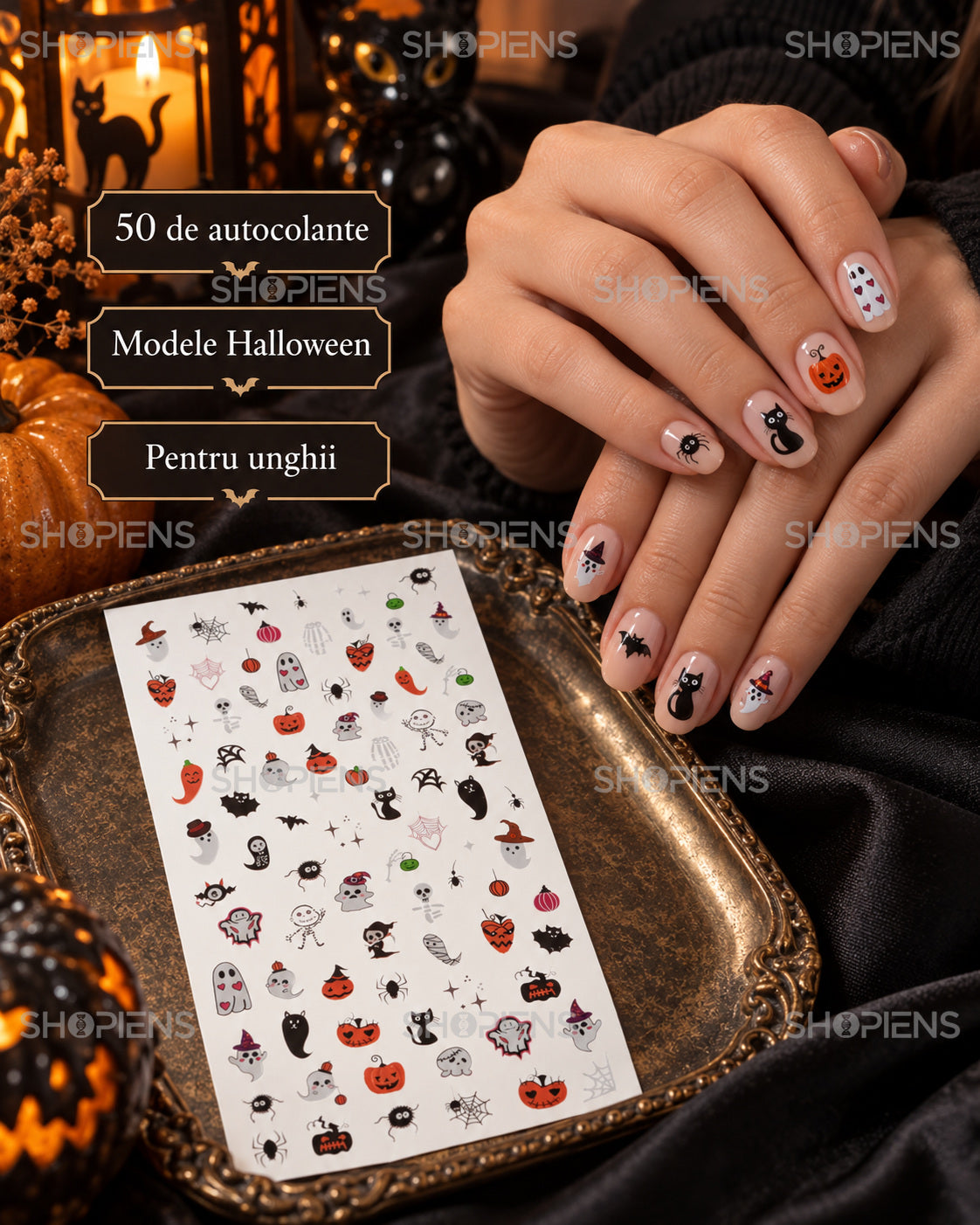 Autocolante Unghii Halloween, 50 Bucăți