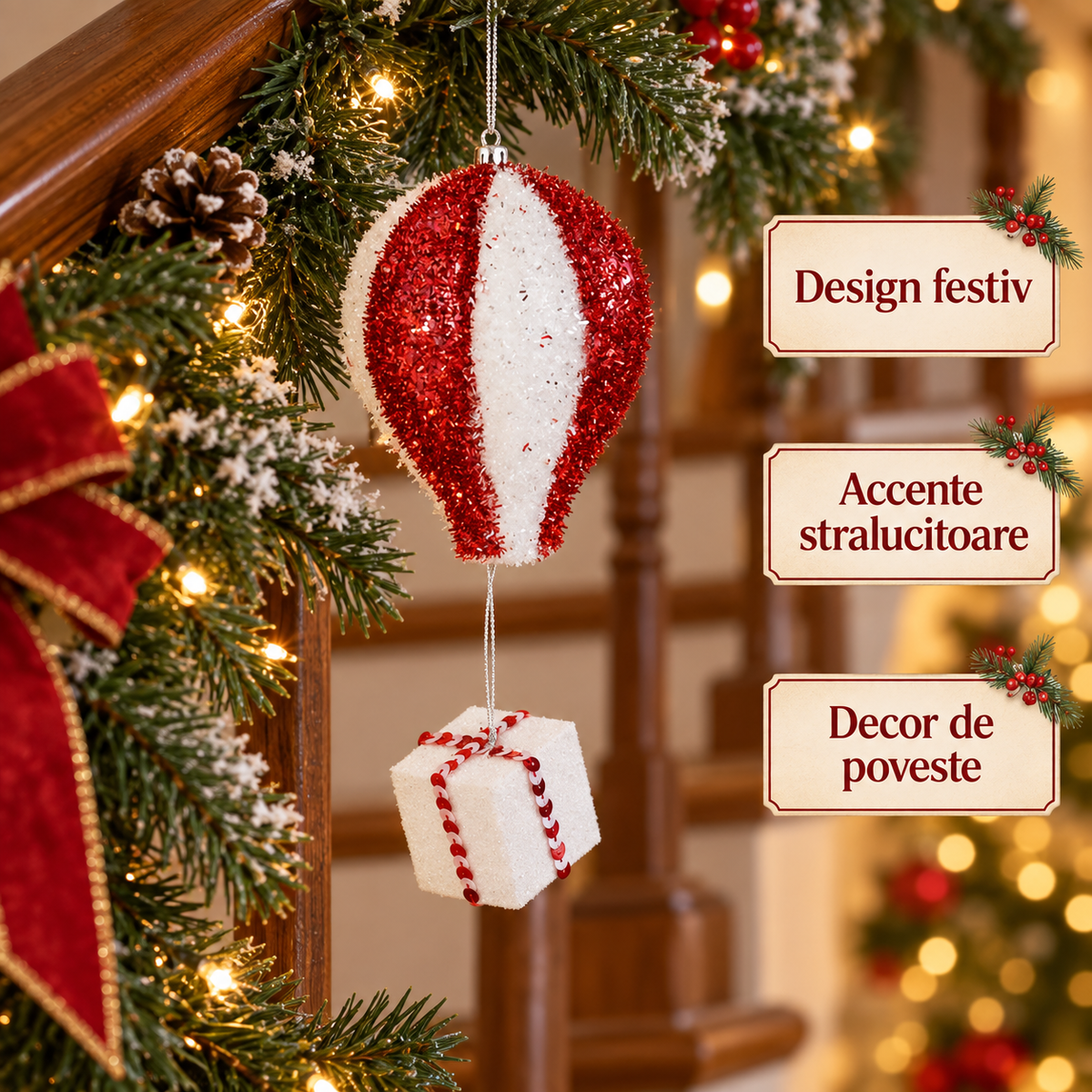 Balon Cu Cadou, Ornament Candy Pentru Brad, 28 Cm - avantaje - Shopiens