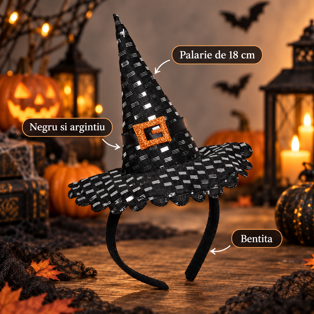 Bentita Cu Mini Palarie De Vrajitoare, 18 Cm - specificatii - Shopiens