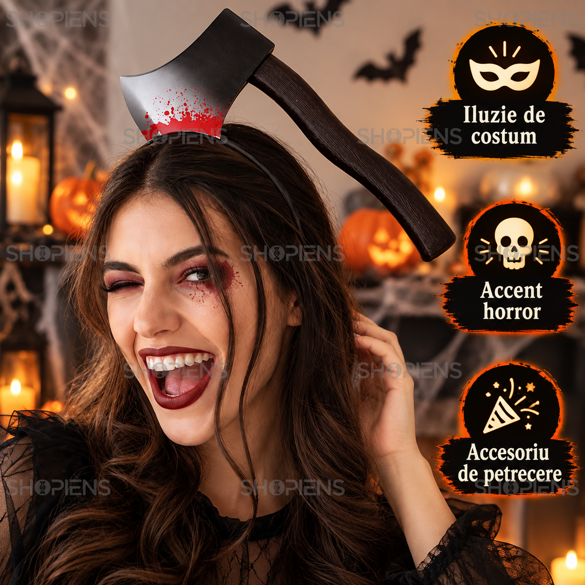 Bentita Cu Topor Decorativ Si Efect Horror - avantaje - Shopiens
