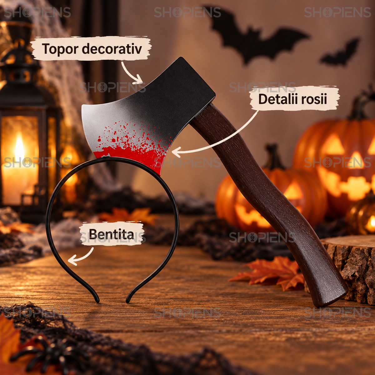 Bentita Cu Topor Decorativ Si Efect Horror - specificatii - Shopiens