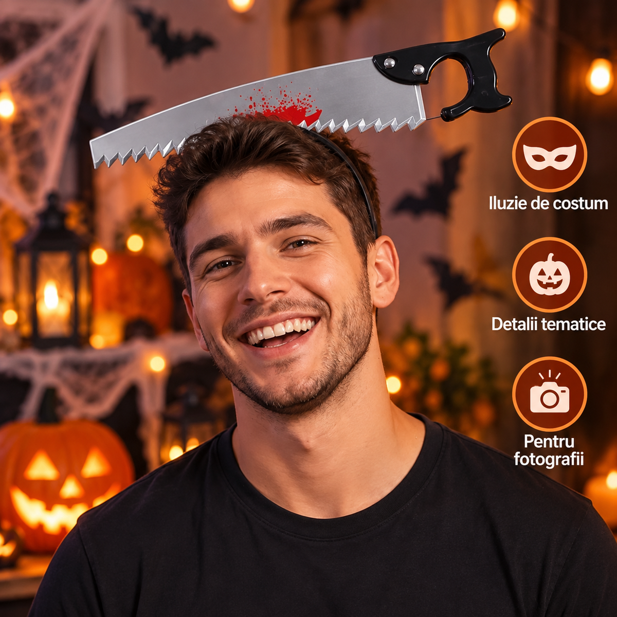 Bentita Horror Cu Ferastrau Decorativ De Halloween - avantaje - Shopiens
