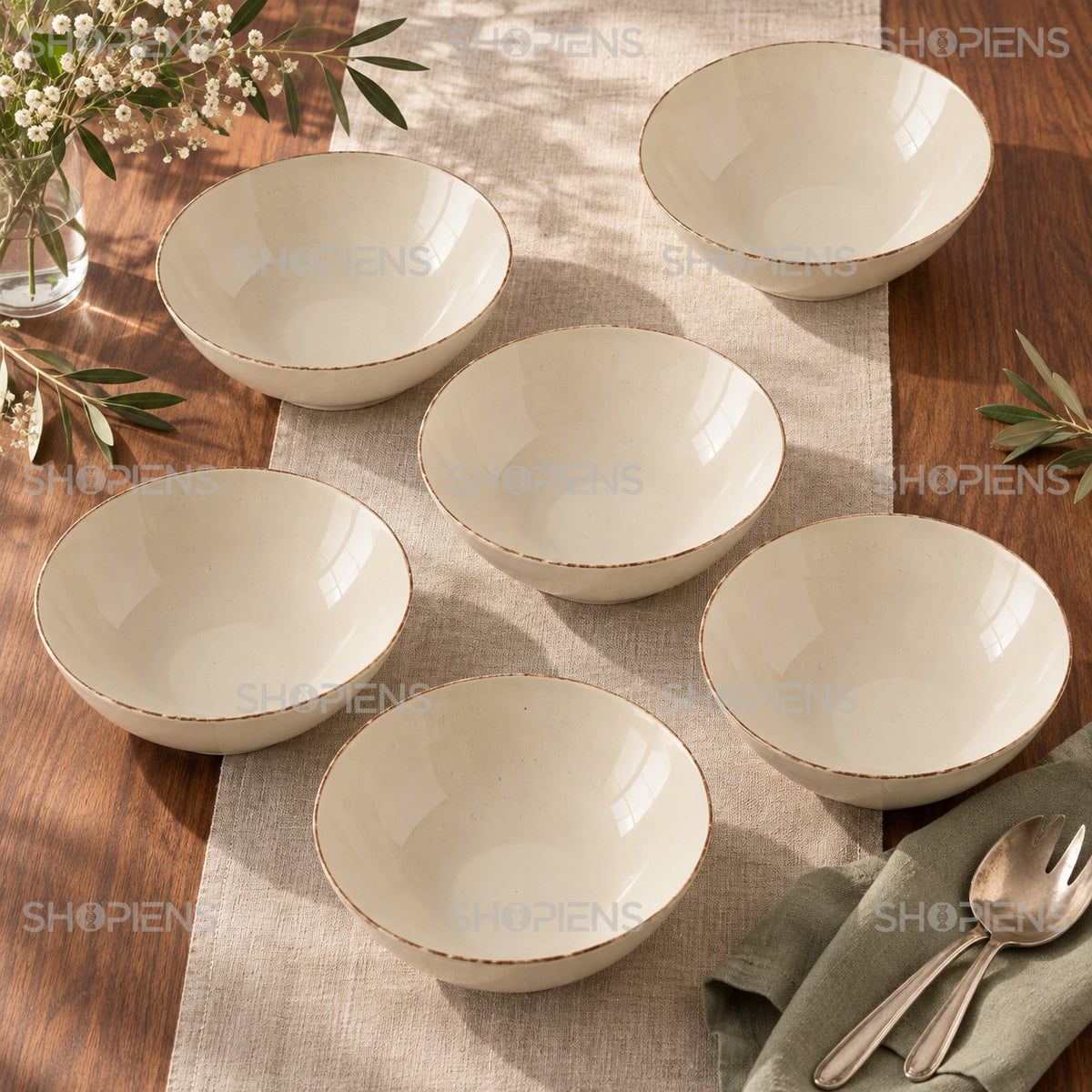 Set de 6 salatiere pentru servire, 1,7 l
