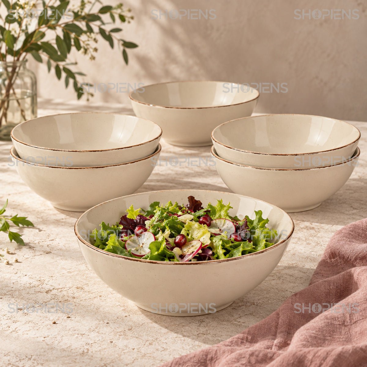 Set de 6 salatiere pentru servire, 1,7 l