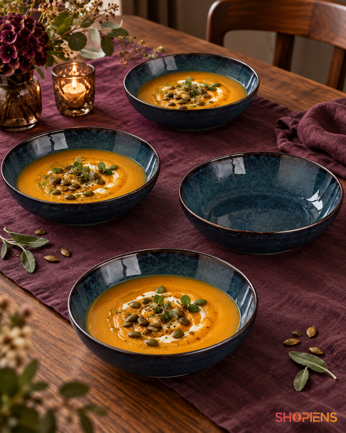 4 boluri ceramice pentru paste, 820 ml