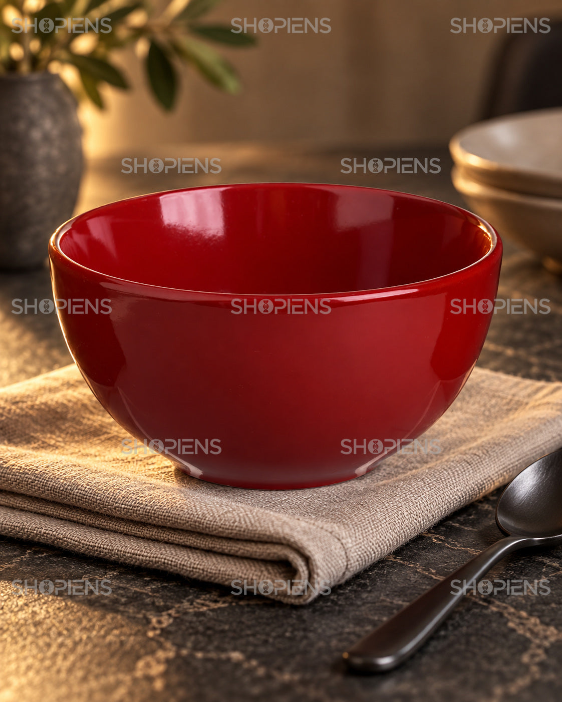 4 boluri ceramice roșii pentru supe, 650 ml