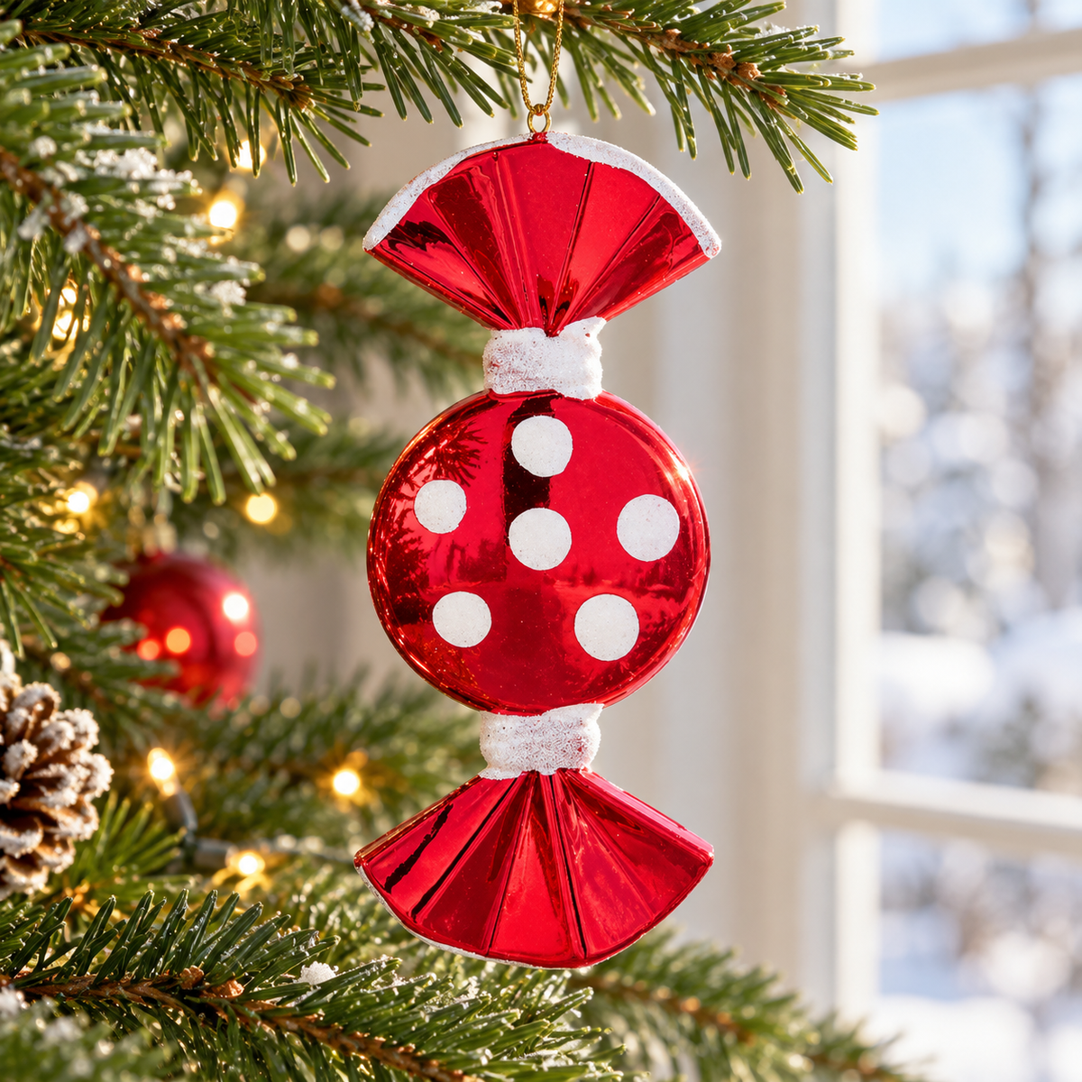 Bomboane Cu Buline, Set 6 Ornamente De Brad, 9 Cm - lifestyle principala - Shopiens