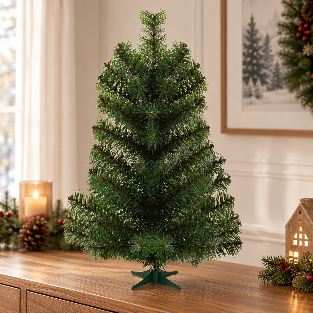 Brad Artificial Compact Pentru Craciun, 75 Cm - lifestyle principala - Shopiens