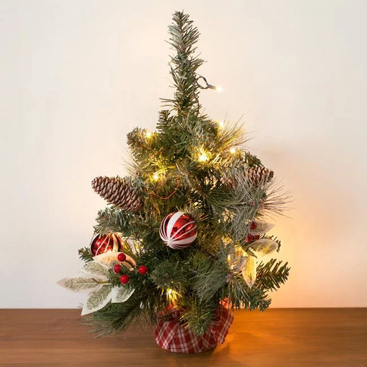 Bradut Cu 20 LED Si Baza Rosie In Carouri - lifestyle principala - Shopiens