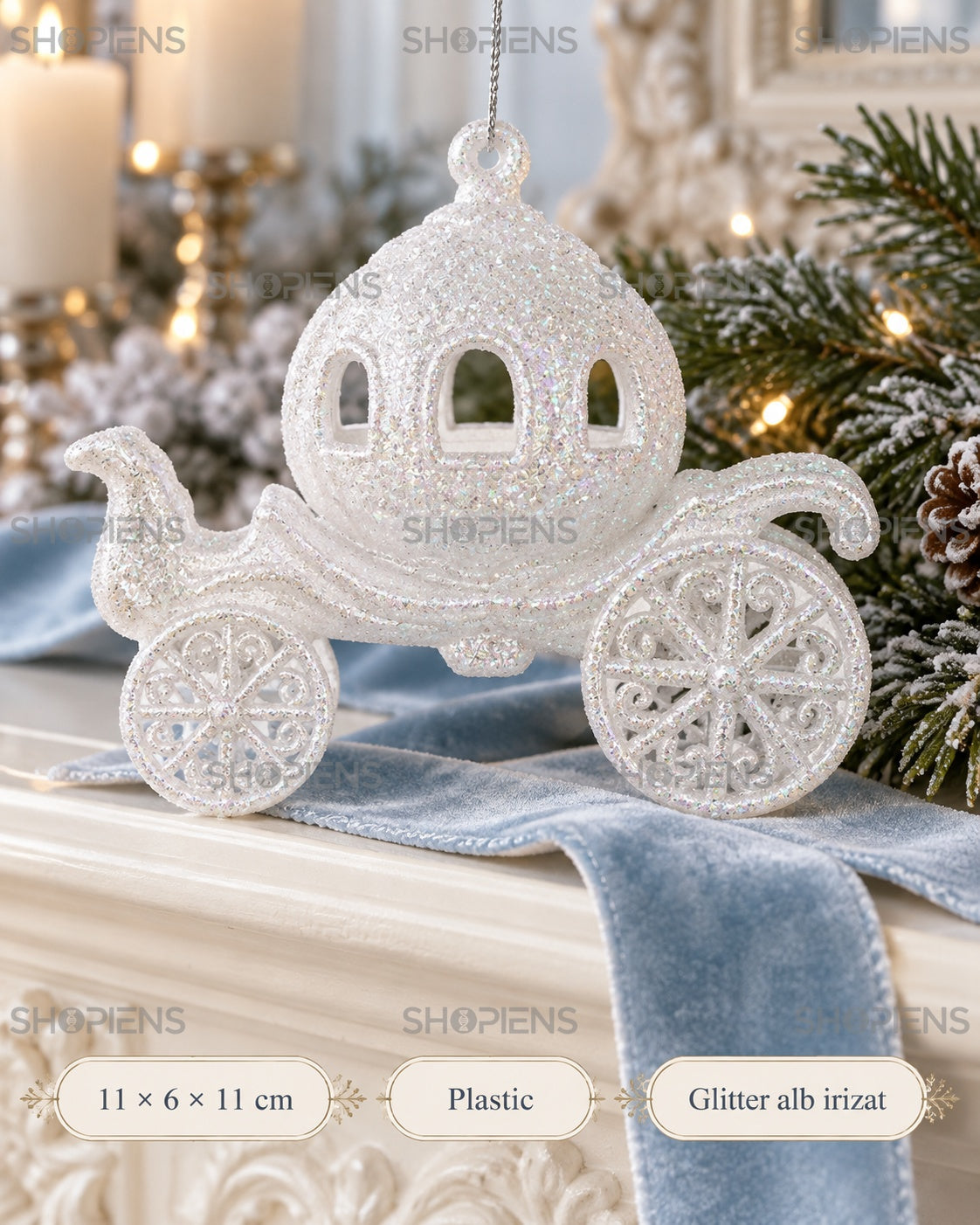 Specificații caleașcă alb pentru brad – Shopiens
