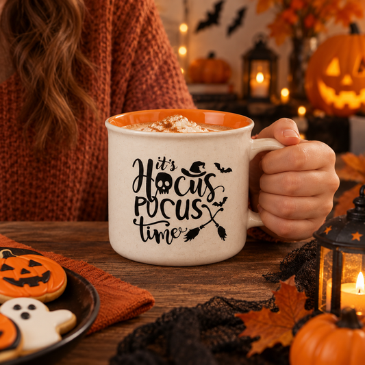 Cana Ceramica Hocus Pocus Ecru-Portocaliu, 530 Ml - in folosinta 2 - Shopiens
