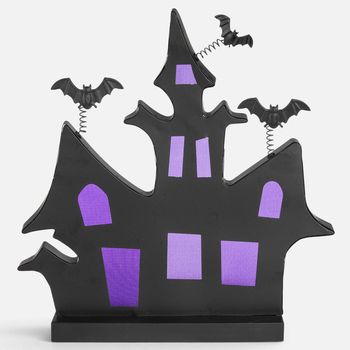 Casa Bantuita Din Metal Cu Lilieci Si LED, Halloween 32 Cm - Shopiens