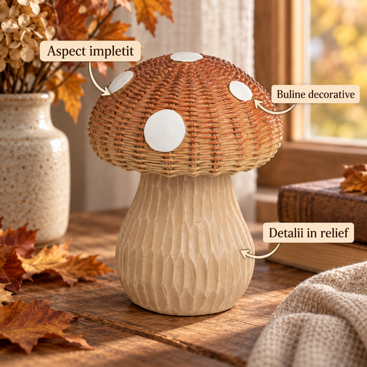 Ciuperca Decorativa Cu Buline Si Aspect Impletit - avantaje - Shopiens