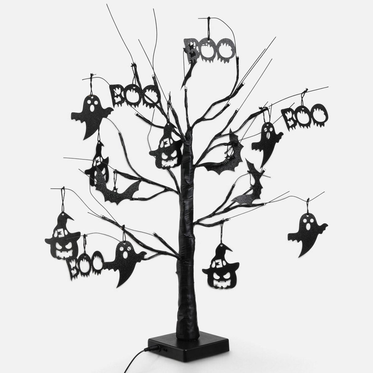 Copac Negru Cu LED-uri Si Figurine Halloween, 60 Cm - Shopiens