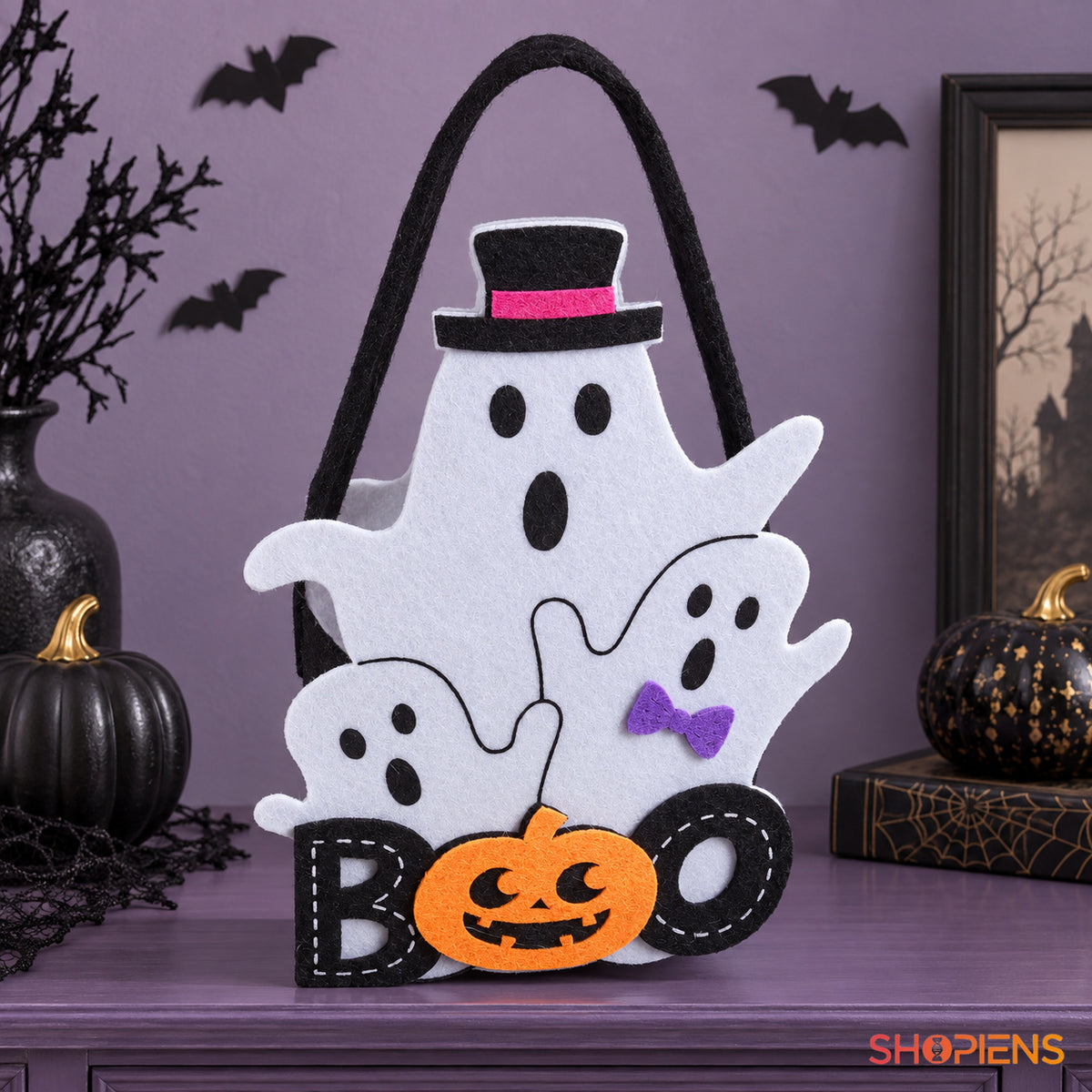 Coș Decorativ Fantome BOO, 22 Cm