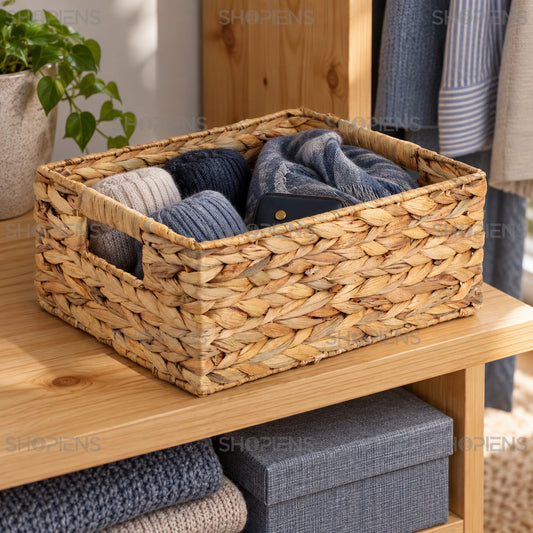 Coș împletit pentru raft și textile, 31 cm