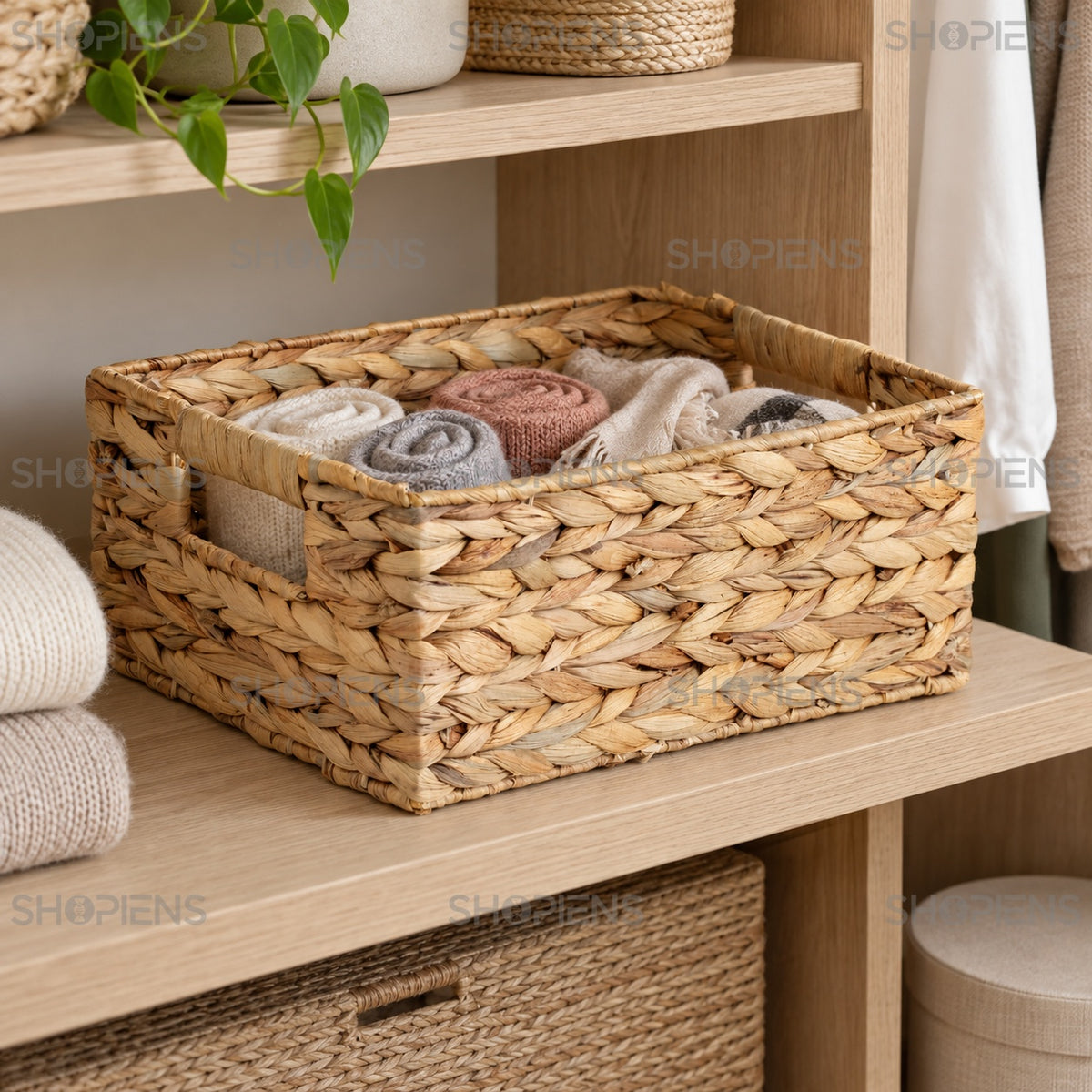 Coș împletit pentru raft și textile, 31 cm