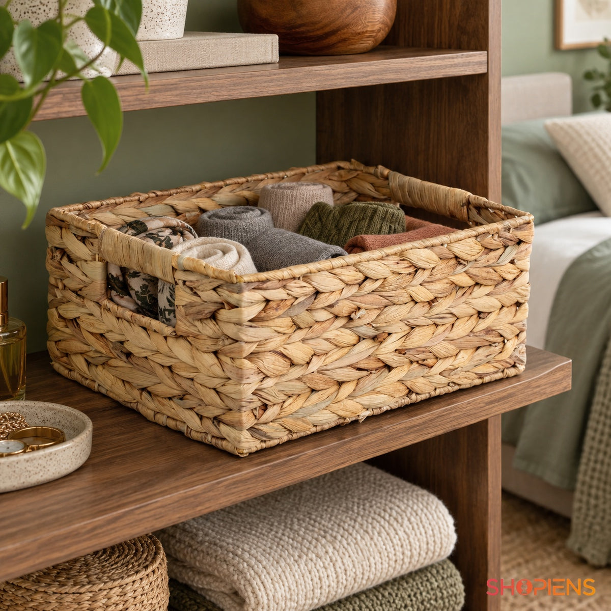 Coș împletit pentru raft și textile, 31 cm